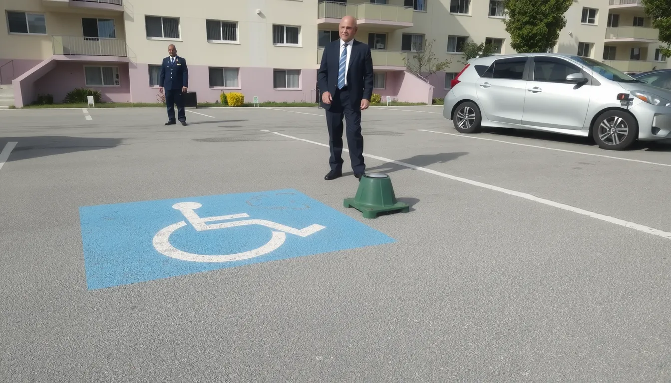 non respect place handicapé parking privé